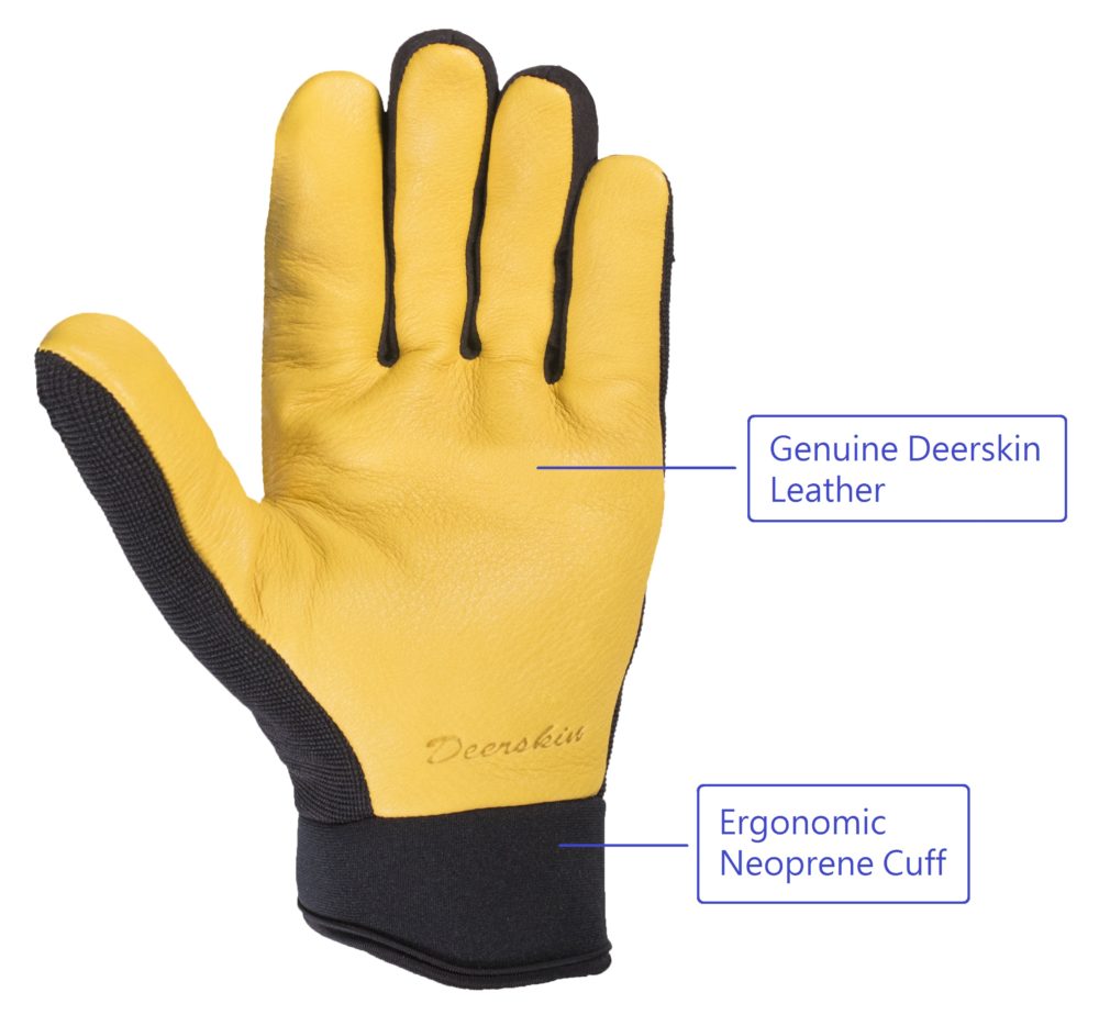 SKYDEER Deerskin Leather Hi-Performance Utility Winter Drivers Work Gloves SD2211T/S 