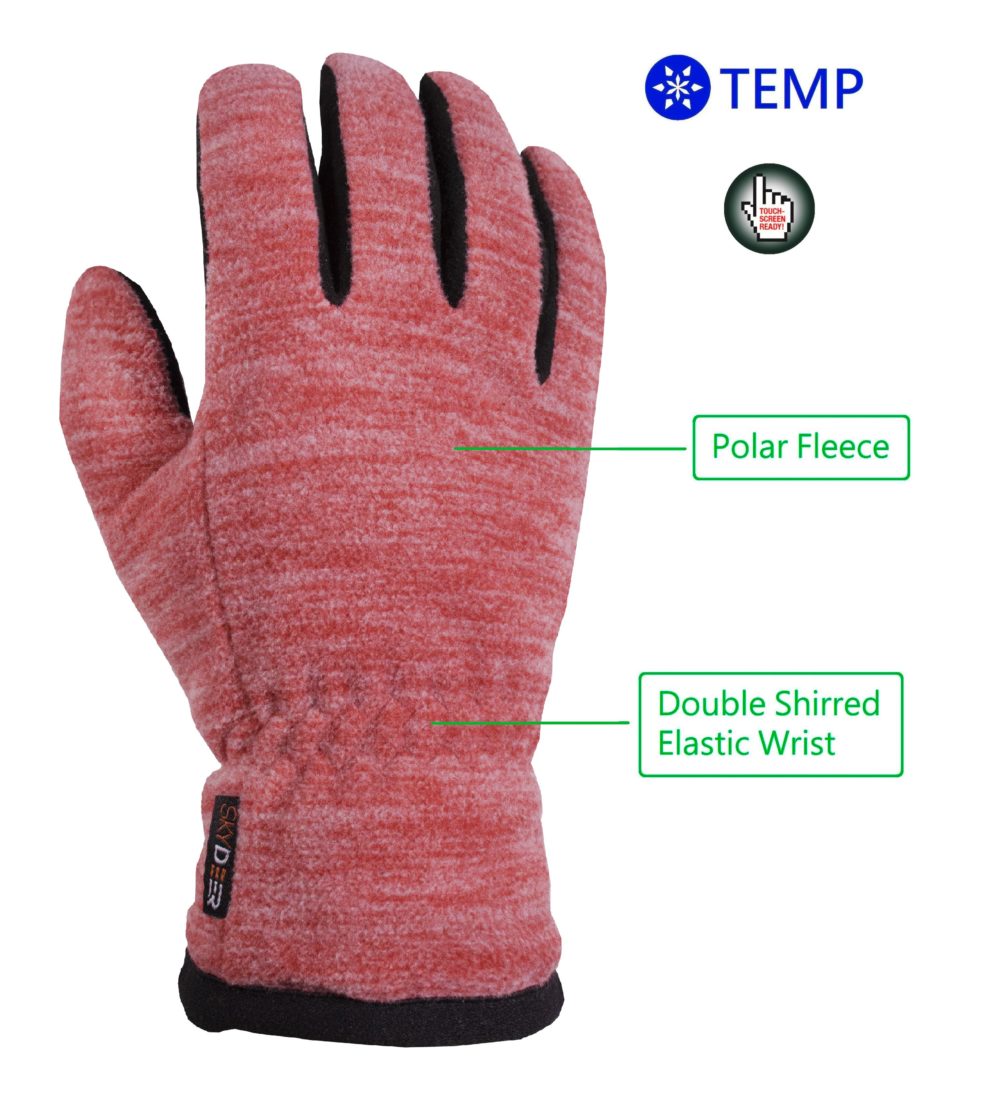 SKYDEER Full Premium Genuine Deerskin Suede Leather Touch Screen Winter Casual and Sports Gloves 
