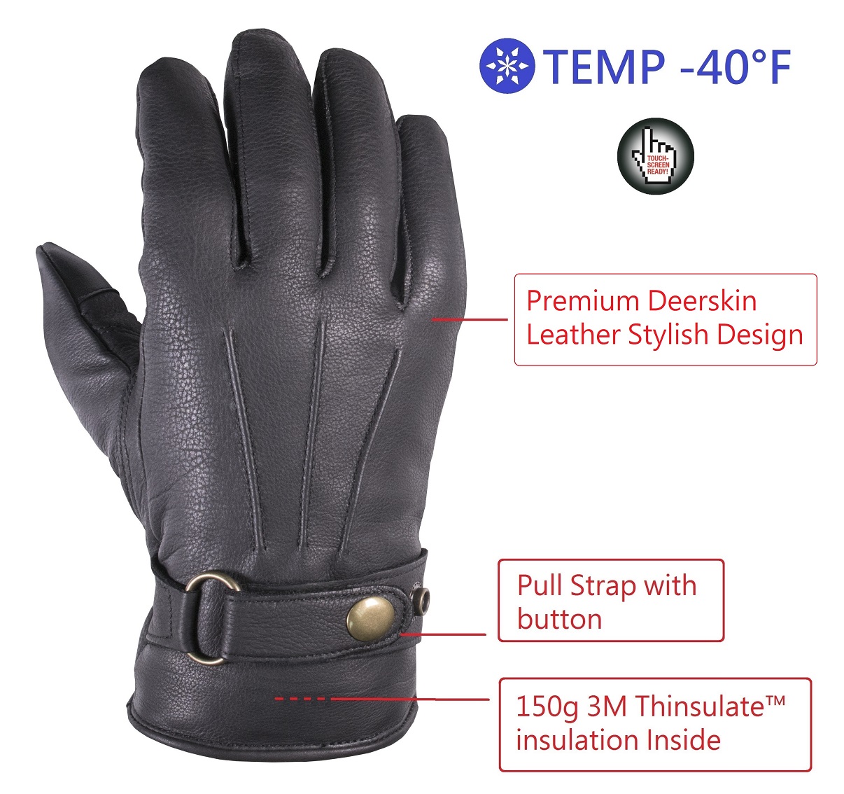 SD0039W/L  SKYDEER Premium Genuine Deerskin Leather Hi-Performance Welding Gloves 