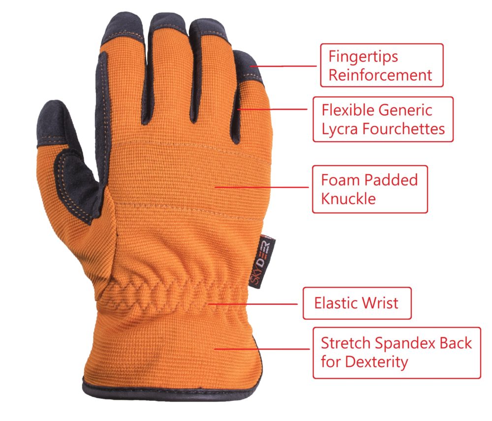 SD8820 SKYDEER Hi-Performance WorkPRO Synthetic Leather Flexible Work Gloves 