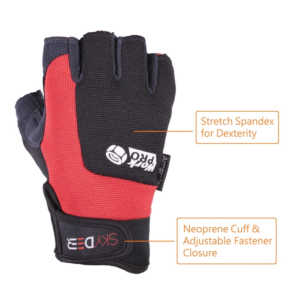 XL Mechanics Work Gloves Synthetic Leather Back spandex Washable   L